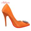 Fashion Aphixta 12cm Super High Stiletto Heels Women Pumps Luxury Big Transparent Diamonds Buckle Official Party Shoes Big Size 35-50