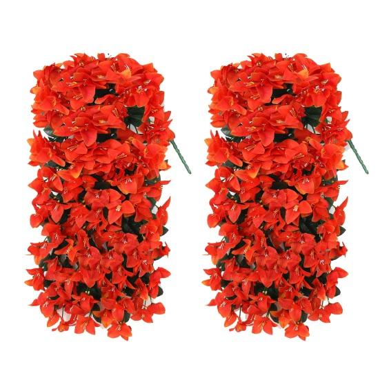 Artificial Bougainvillea Flower Faux Hanging Bougainvillea for Outside Long Trailing Vines Fake Flower for Door Porch Planter Urn Patio Balcony Decor