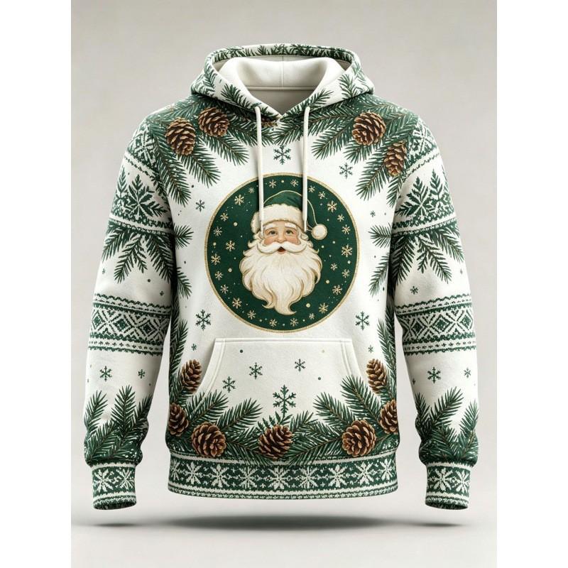 Christmas Hoodie 3D Print Loose Fit Long Sleeve Sweatshirt Men Women Youth Casual Winter Wear