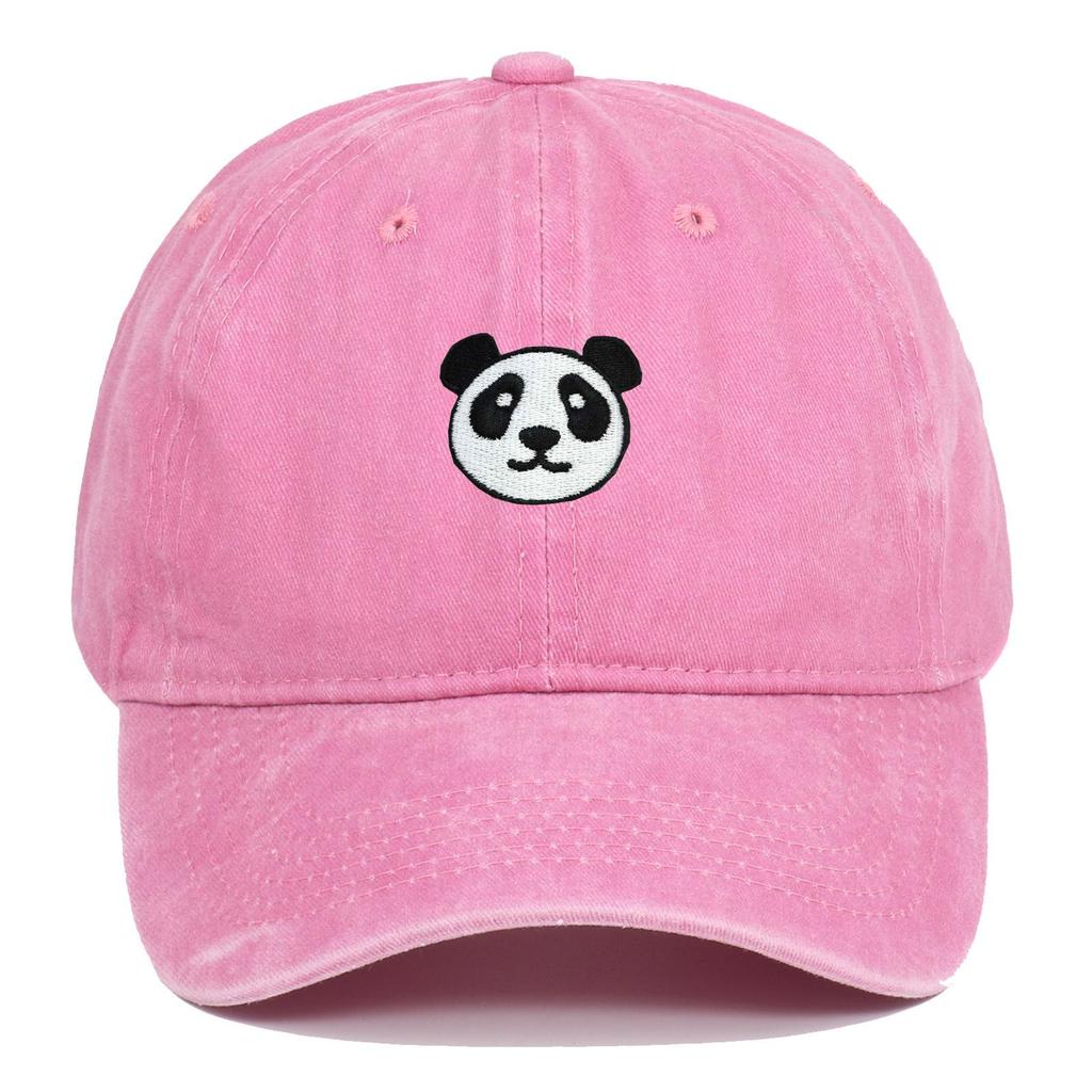 European New Cartoon Panda Embroidery Baseball Cap - Korean Retro Style Sun Protection for Men