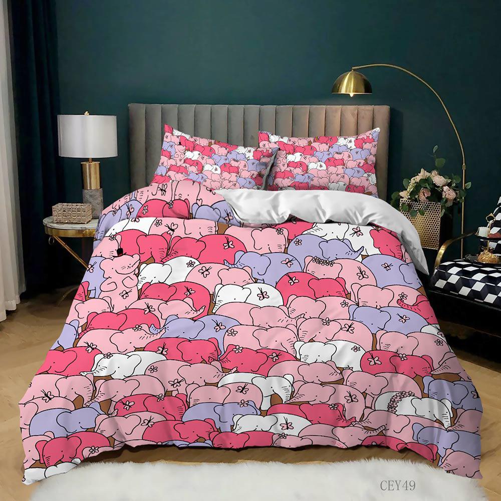 Cartoon Animal Cow Three-Piece 3D Digital Printing Kit Sheet