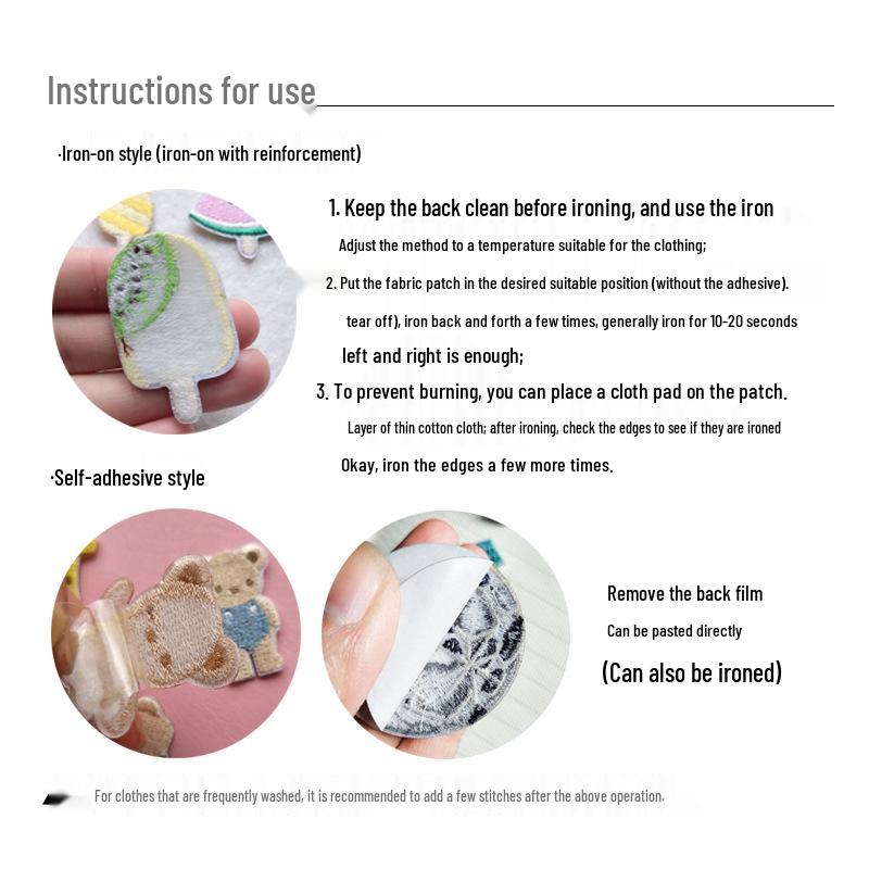 Søt tegneseriekanin borrelås stoffmerke for veskedekorasjon