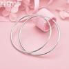 925 Sterling Silver 50/60mm Circle Pierced Earrings Gift Wedding Fashion Jewelry