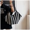 New largecapacity shoulder bag bag niche design knitted tote bag commuter versatile striped woven tote bag