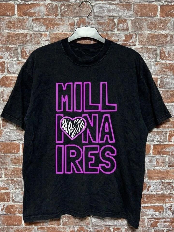 MILLIONAIRES Band Stacked Logo with Heart T Shirt Full Size BL1755