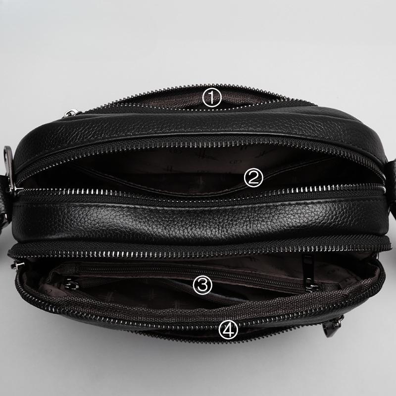 Single Shoulder Straddle Bag Women's Top Layer Cowhide Bag Women's Straddle Bag Chain