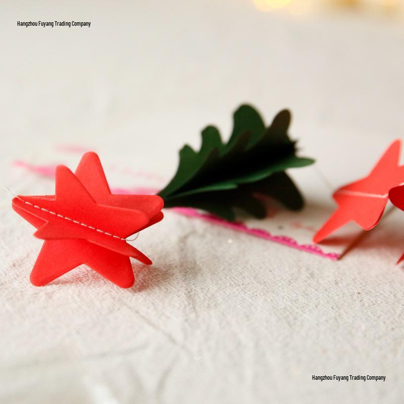 Christmas Hanging Paper Flower Curtain for Windows and Doors