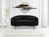 Sofa 2 Seaters Oslo With Cushions Black Cm 148X84X68