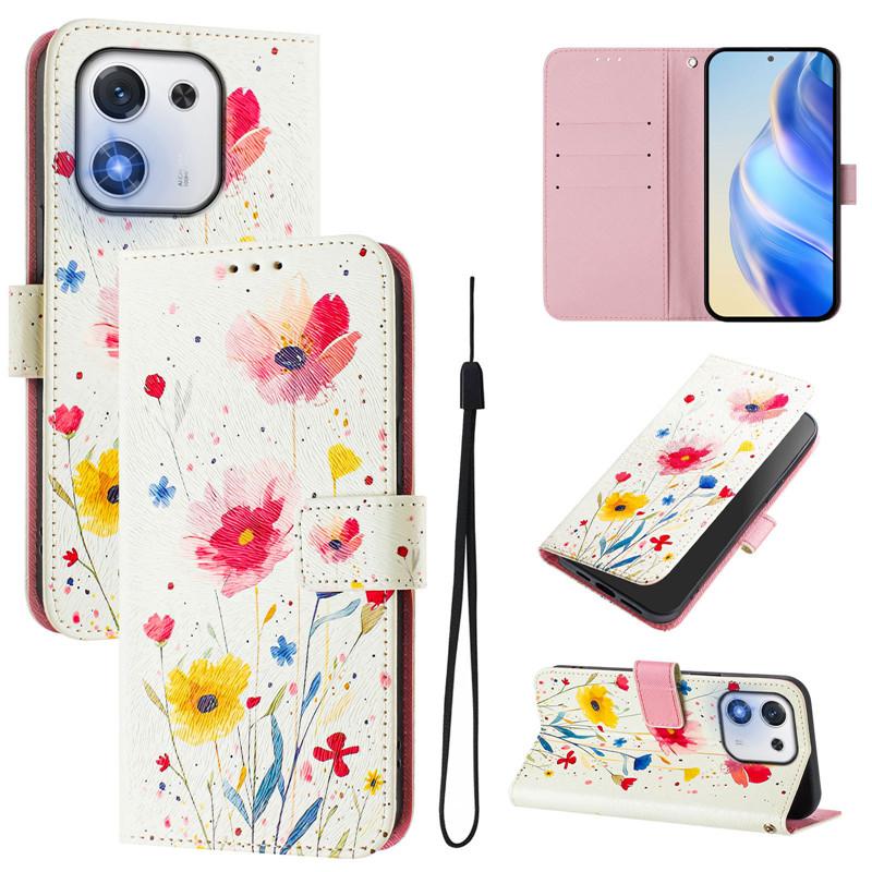 Luxury Flip Leather Case For Honor X7d 5G Flip Cover On For Huawei Honor X9d X7d 5G LGN-NX1 Etui Wallet Bags Flower Cases Shell