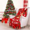 Red Merry Christmas Tree Flannel Throw Blanket, Santa Snowman Gift Print Soft Cozy Blanket for Sofa Bed Winter Xmas Home Decor Gift