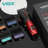 New VGR High-end Professional Hair Clipper Gradient Metal Body Oil Head Clipper Hair Trimmer 9000 RPM LCD Digital Display Electric Push Shear V-026