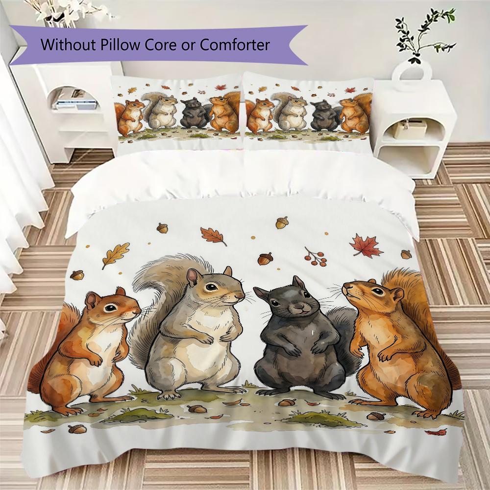 Story Bunny Pattern Bedding uilt Set uilt Cover Pillowcase Home Decoration Birthday Gift (1 * duvet cover + 2 * pillowcase without core)