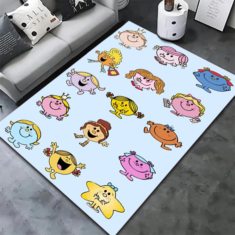 Sig. Tappeto Little Miss da Uomo per Soggiorno Camera da Letto Casa Decorazione Divano, Tappetino Antiscivolo per Giochi Bambini