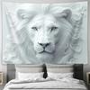 White Lion Art Tapestry  Modern Minimalist Decorative Wall Mural Tapestry