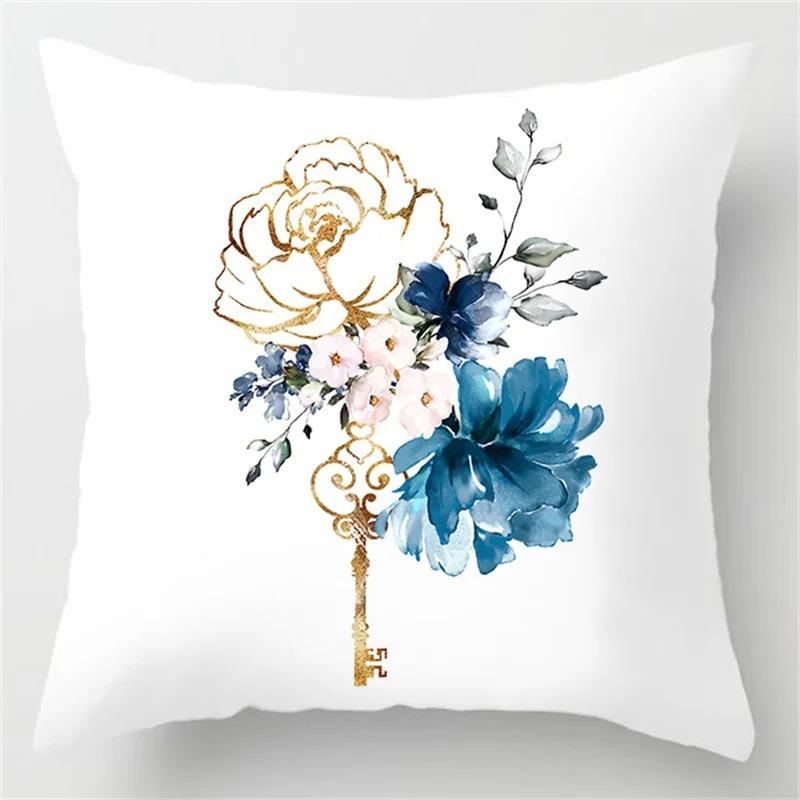 Simple Blue Pattern Pillowcase Living Room Office Home Pillowcase Car Ornaments