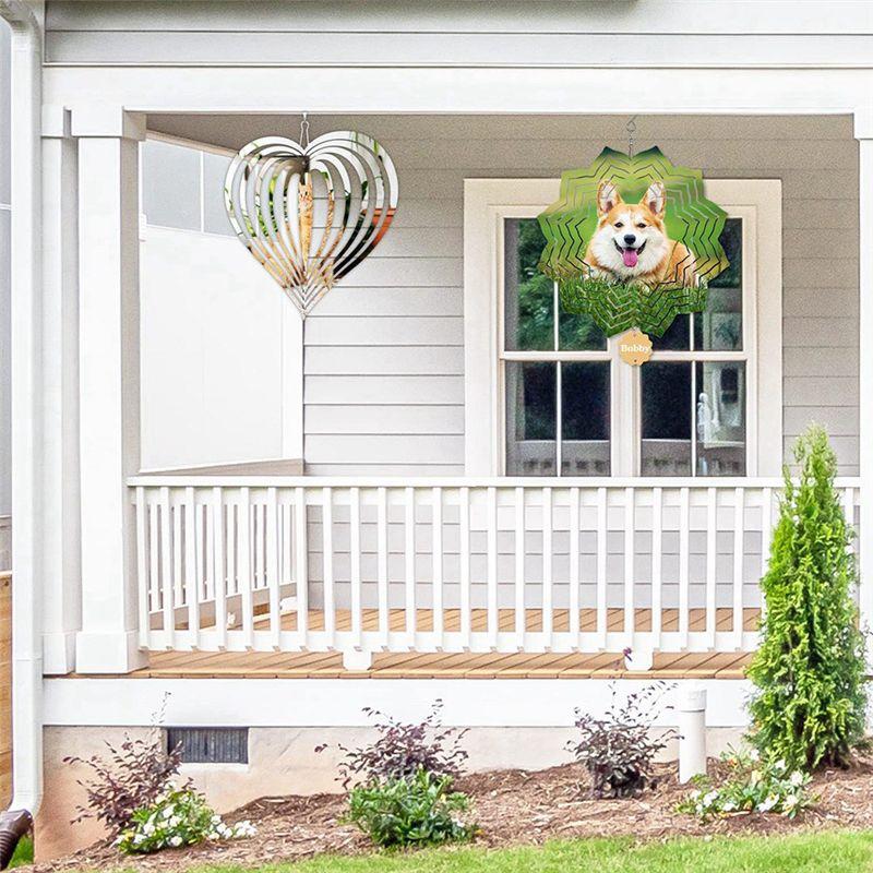 ABIY 6Pcs Sublimation Wind Spinner Blanks 3D Wind Spinners Hanging Wind Spinners For Outdoor Garden Decoration D-8 Inch