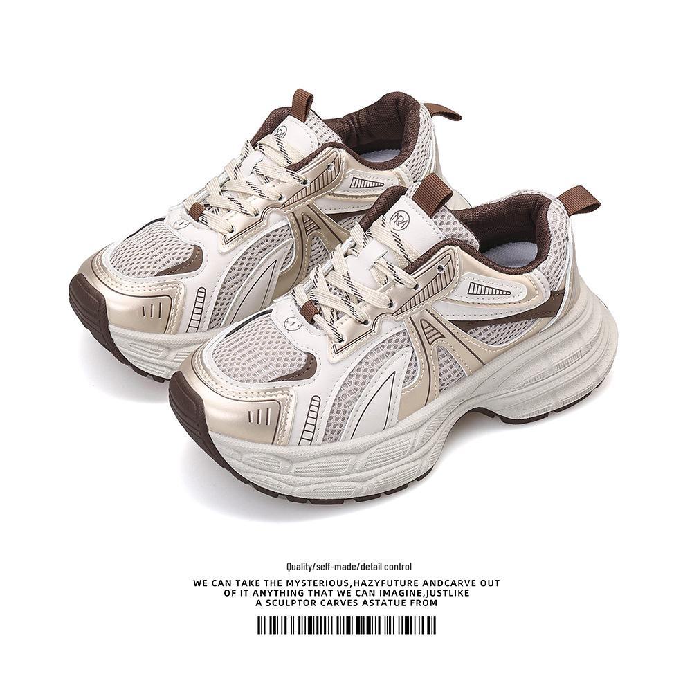 Baskets décontractées respirantes pour femmes de style coréen printemps 2025 avec semelles épaisses