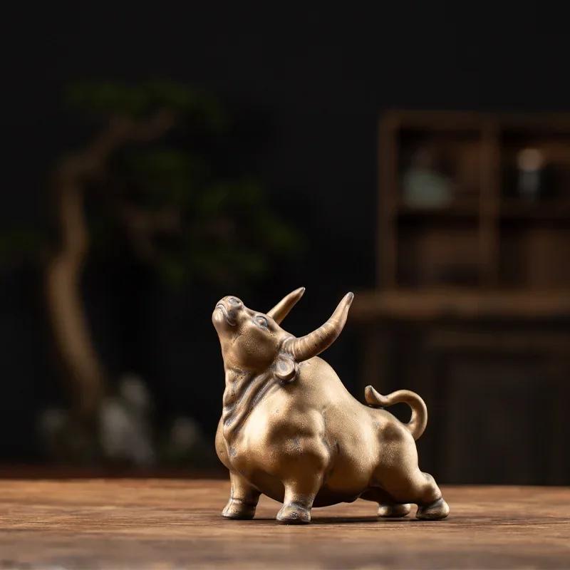 

Cattle Purple Sand Tea Pet Small Ornaments Boutique Twist Qiankun Cool Pen Rest Tea Ceremony Tea Table Decoration