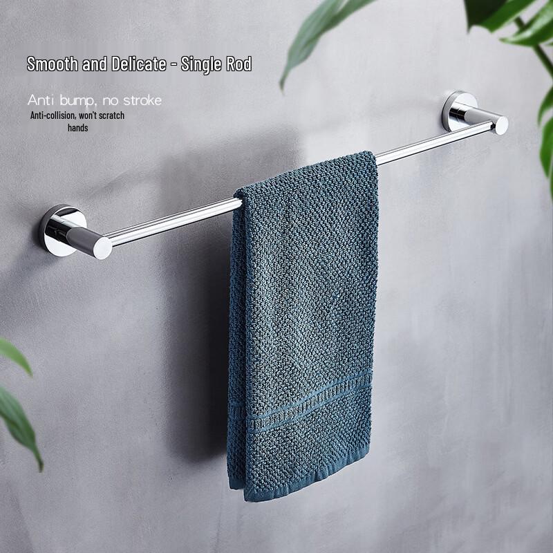 Zhuchuang Jingpin Copper Alloy Single Towel Bar with 2 Hooks