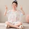 Kids Cotton Cartoon Pajama Set Short Sleeve Sleepwear Girls Princess Style Two Piece Home Outfit