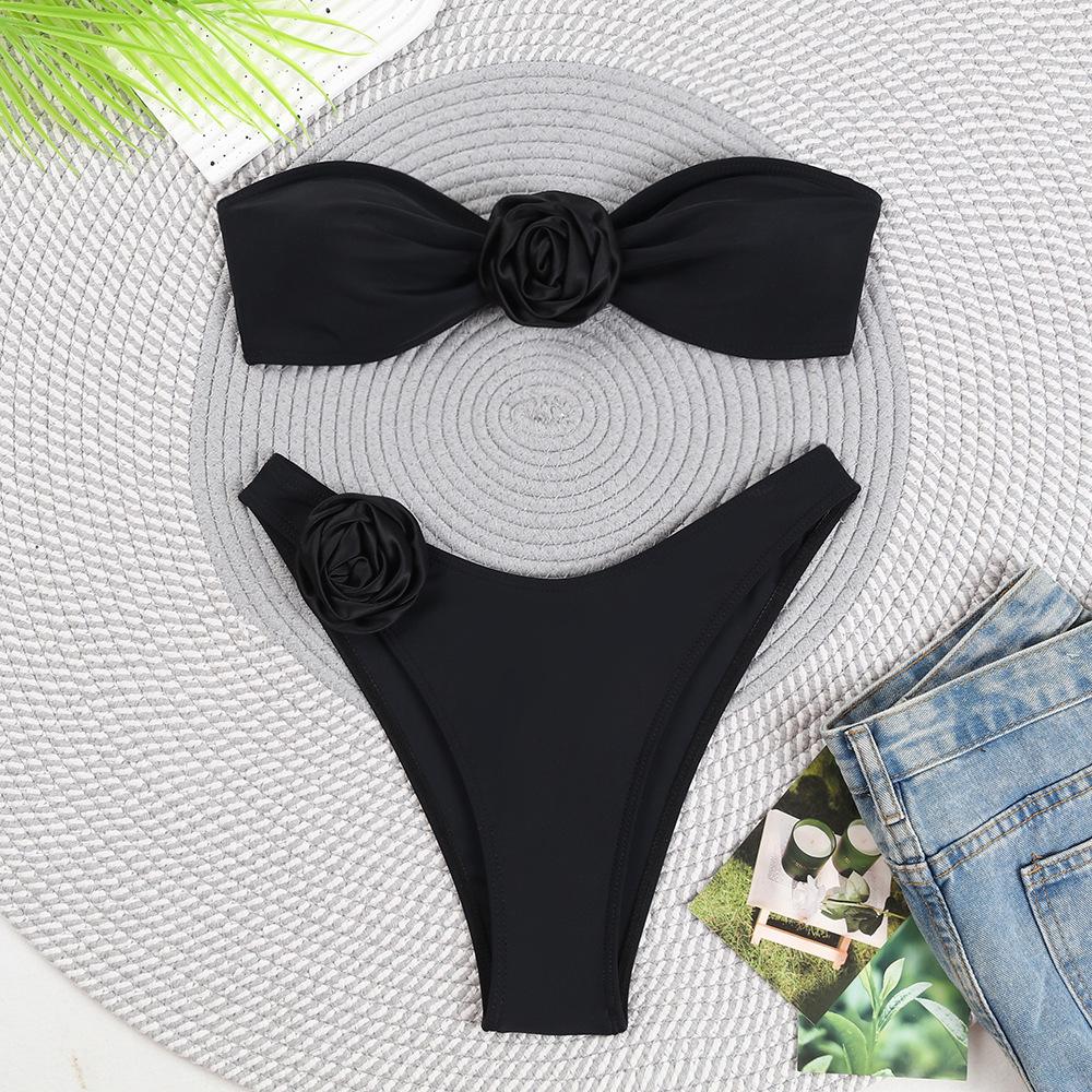 2024 Floral Bandeau Bikini - Sexy European & American Style Swimwear