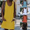 Sexy Women V Neck Sleeveless Pocket Blouse Shirt  Evening Party Beach Mini Dress