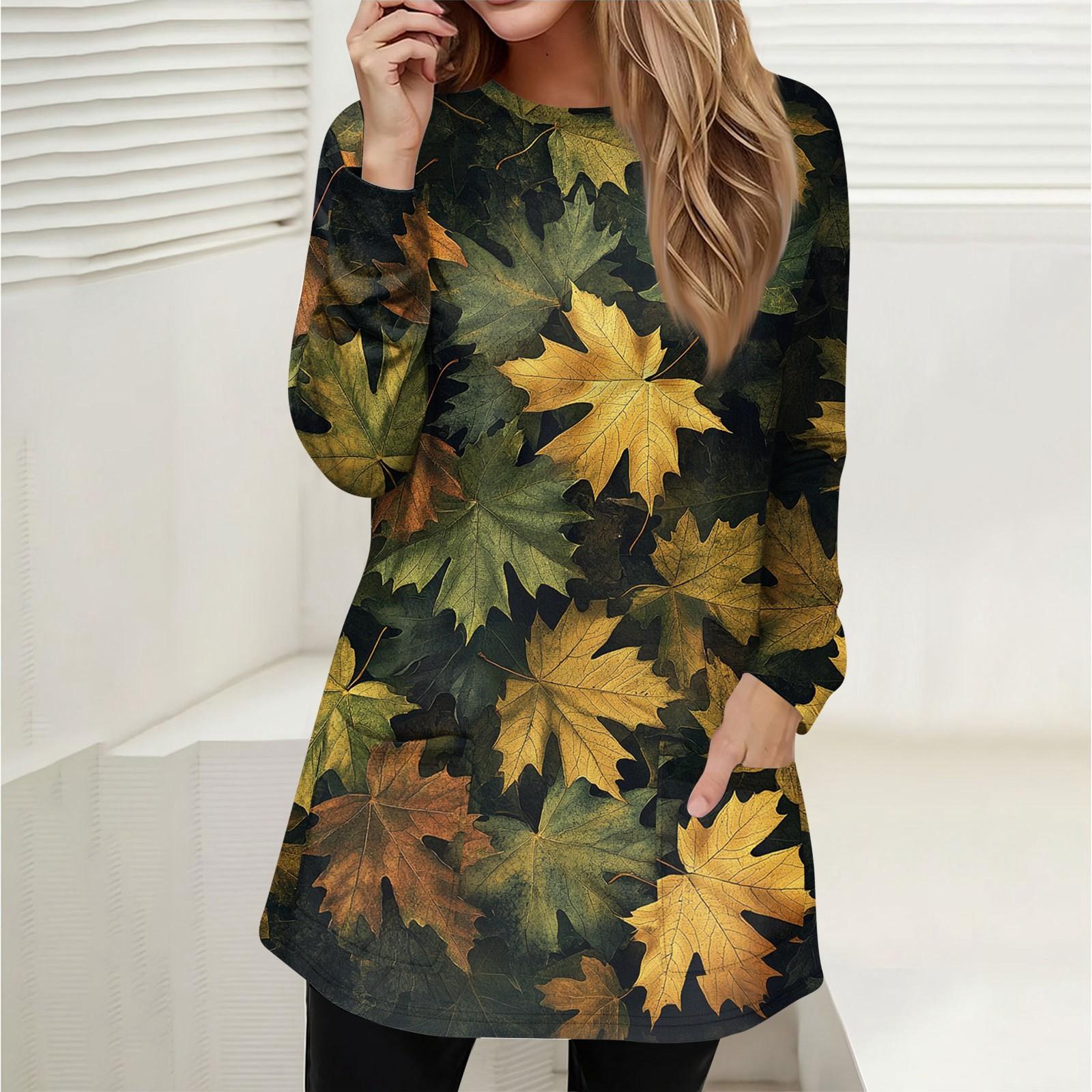 

Женский Свитшот Пуловер Спортивная одежда Карман Принт Повседневный Круглый вырез Длинный рукав Топ S коричневый