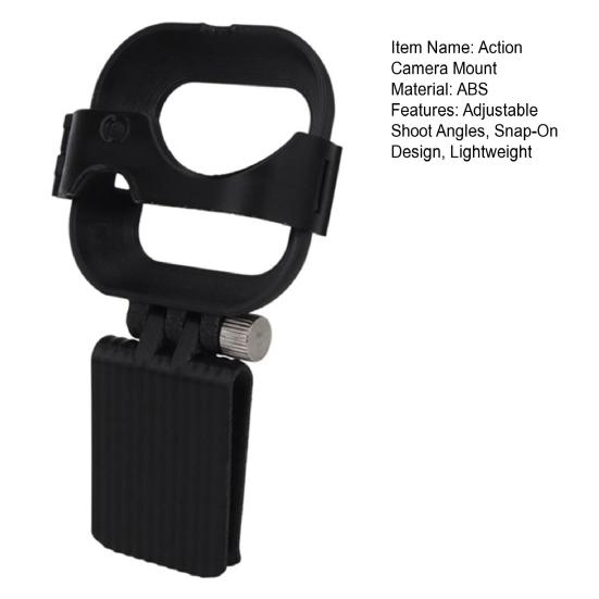 Action Camera Mount Adjustable Front Overhead Angles Snap-On Design Heat Dissipation Cut-Out Hat Brim Holder for Insta360 Go Ultra