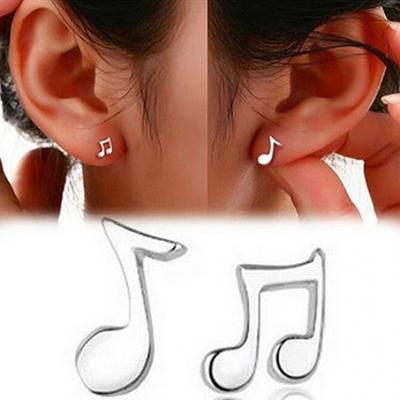 Kadınlar Minik Asimetri Müzik Notalı Küpe Takı Charm Hediye ARI