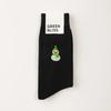 Snowman Black. Soft Organic Non-compression Illustrated Socks