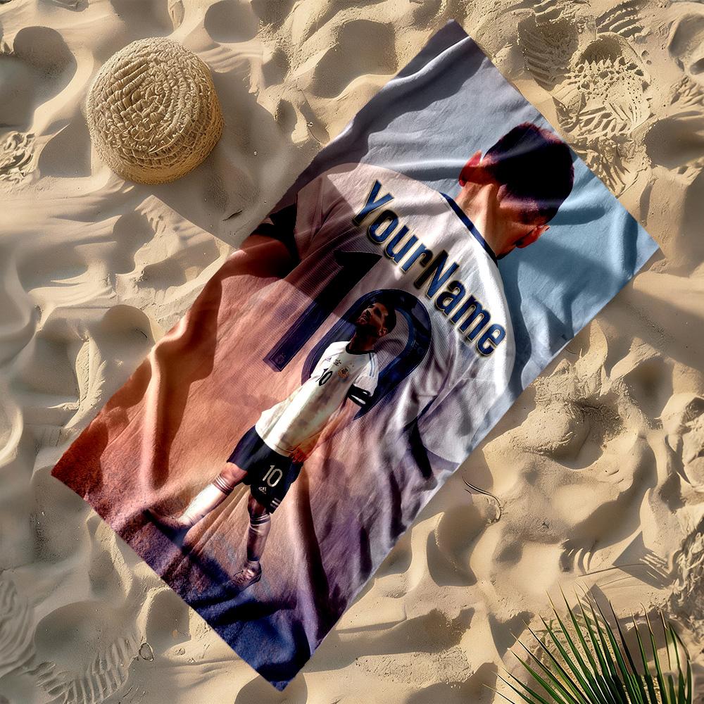 Messi Personalized Text Beach Towel Quick-Dry Soft Microfiber Portable for SwimmingBeachCamping Travel Beach AccessoriesGym