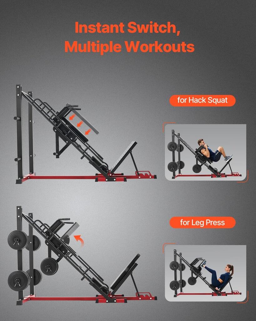 Leg Press Hack Squat Combo Machine Adjustable Lower Body Special Home Gym
