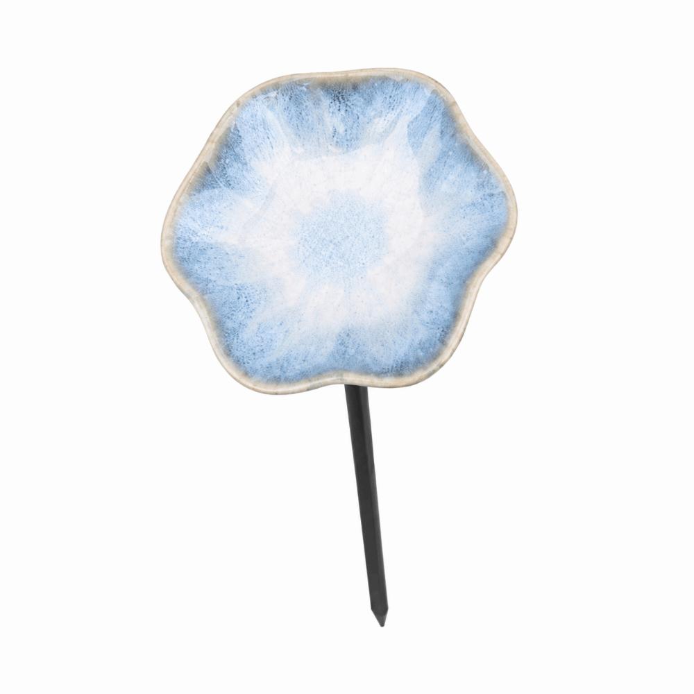 Watering Station Flower Garden Stake Ceramic Bird Feeder Tray Bee Butterfly Water Feeder Outdoor