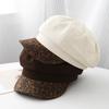 Simple Small Standard Leopard Print Octagonal Hat Women's Autumn New Casual Versatile Cap Outdoor Trendy Painter Hat
