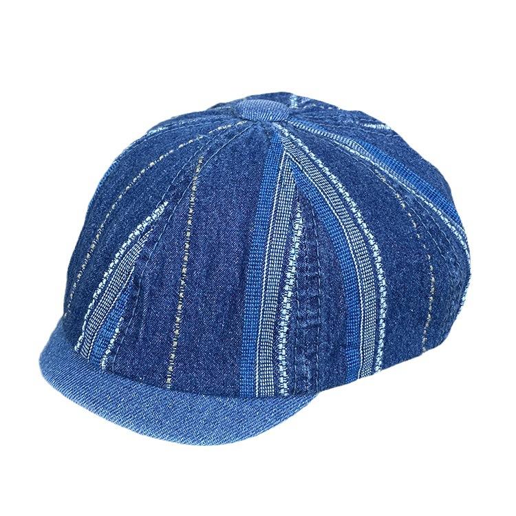 Berretto di jeans uomo e donna retrò vecchio denim ottagonale cappello versatile viso piccolo cappello forward moda