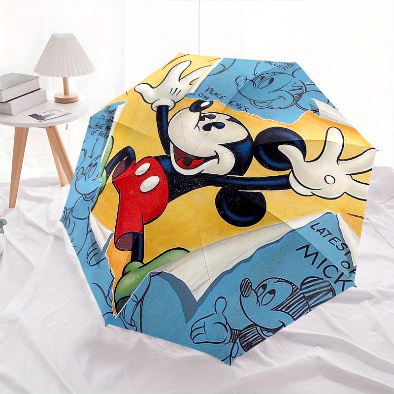 Mickey Mouse,Cartoon Automatic Umbrella - Tri-fold Portable Umbrella, Best Holiday Gift for Men and Women, Durable Iron Frame, Playful Desig