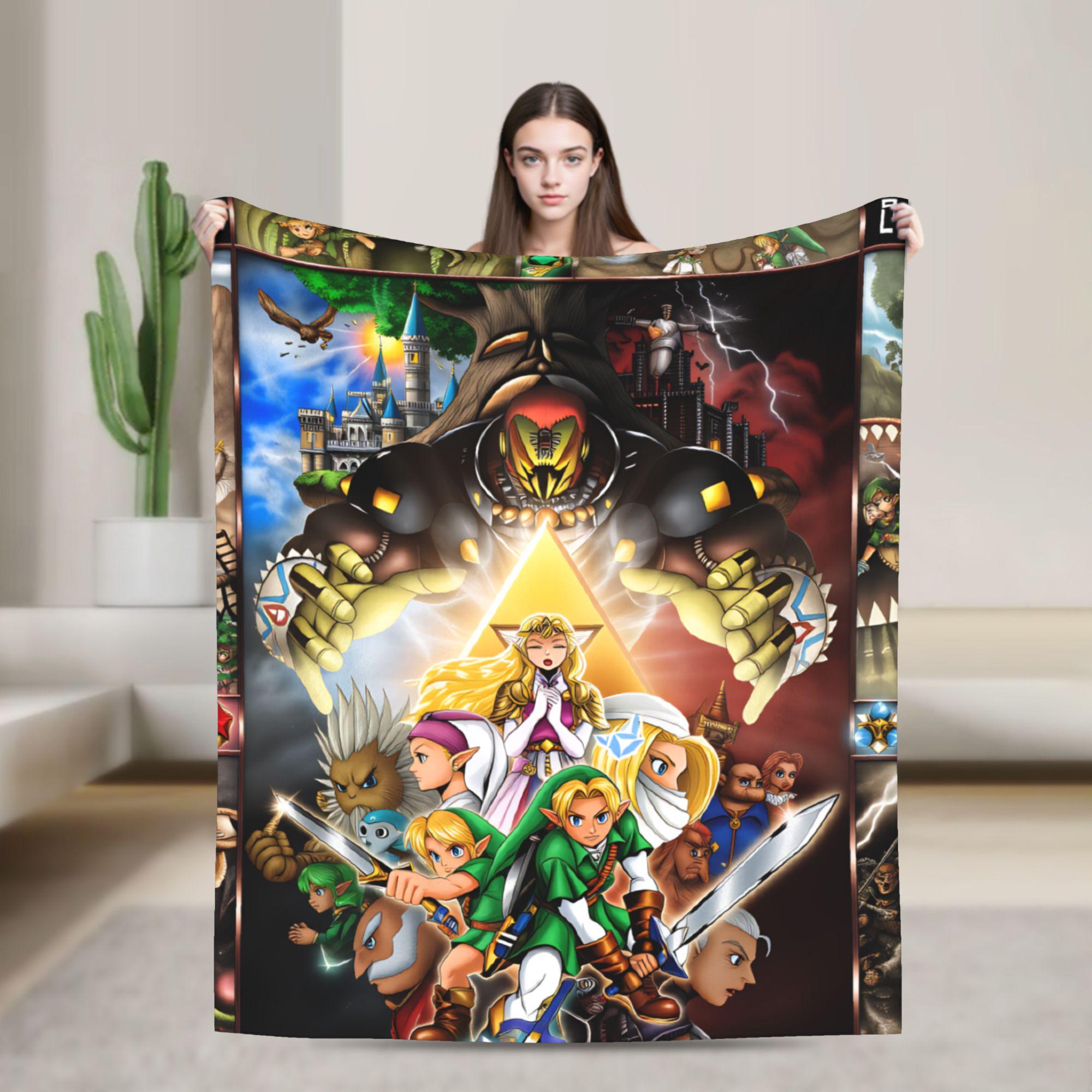 

Link Cartoon Z-Zeldas Soft Warm Blanket Decorative Plush Throw Blanket Aesthetic Couch Chair Flannel Bedspread Sofa Bed Cover 75cmx90cm