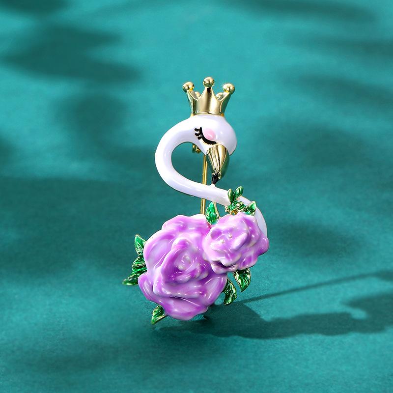

Высококачественная эмалевая брошь «Роза-лебедь», женская индивидуальность, высококачественная брошь, изысканная булавка с ювелирными изделиями
