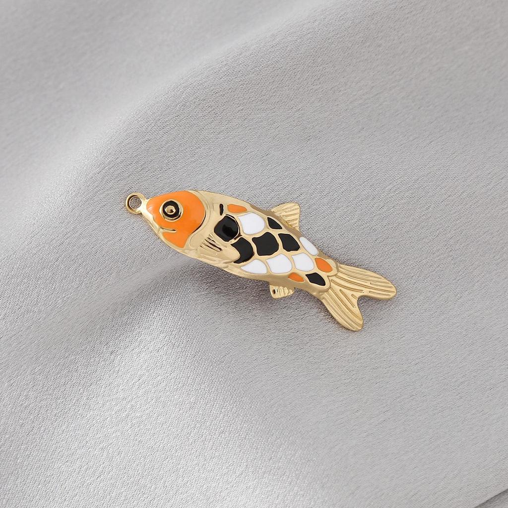 Bunter Tropfenöl Fisch Anhänger: Edelstahlanhänger für DIY-Halskette & Armband