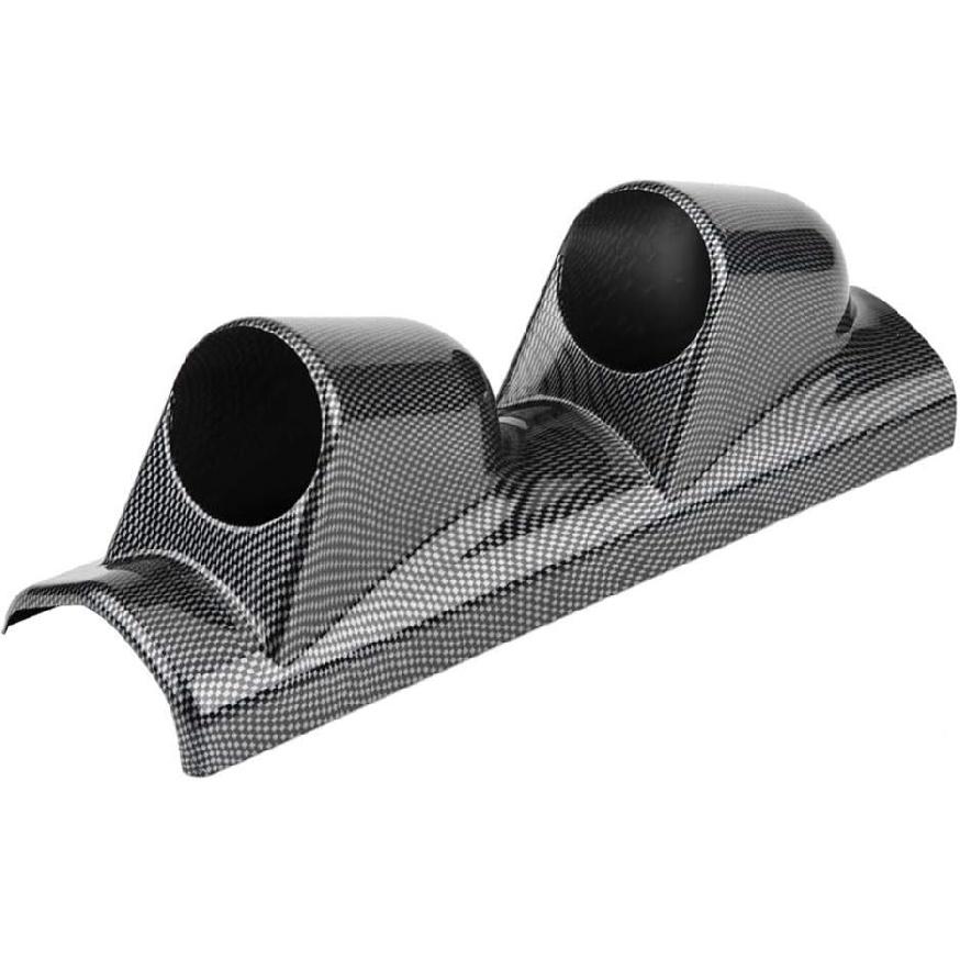 Aramox Universal Carbon Fiber Gauge Holder Bracket, Racing Meter Pod for Single Hole Installation