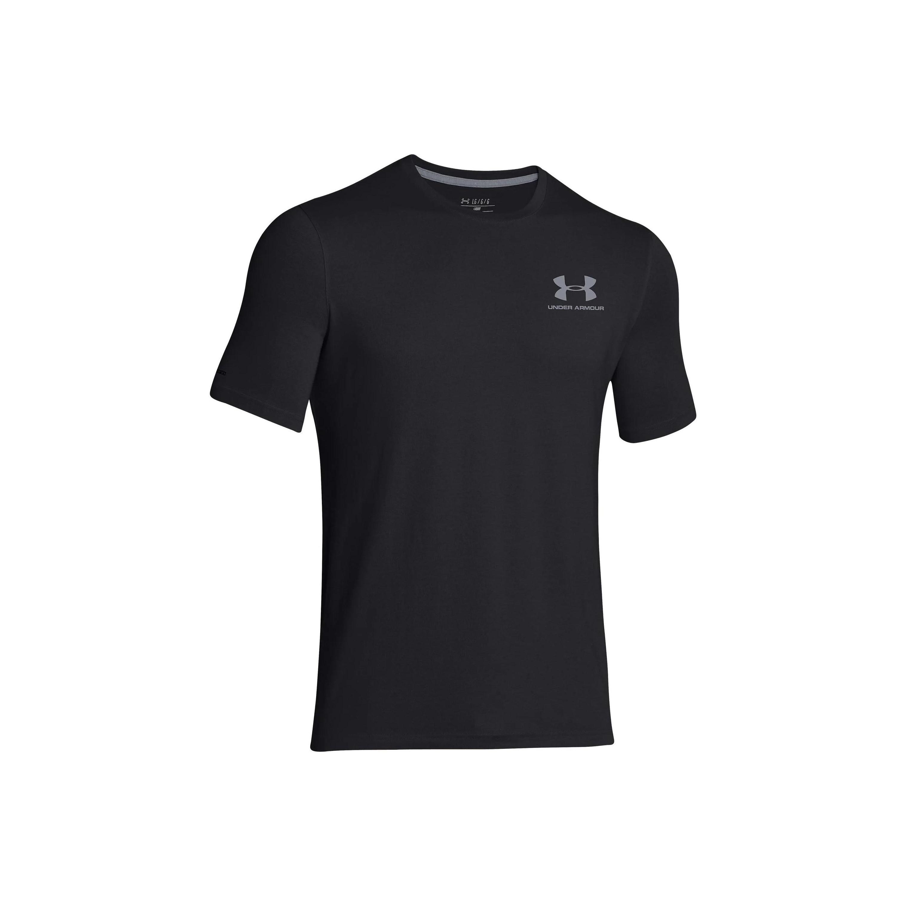 Under Armour Casual Sneldrogend Fitness T-shirt Heren tops Zwart Grijs 1257616-001 M