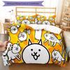 3pcs The Battle Cats Pattern Bedding Set Duvet Cover Set Includes Duvet Cover &pillowcases, Perfect All Season Bedroom Decoration & Gift