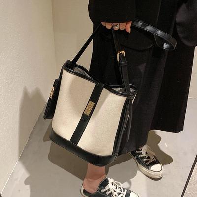 2025 Trendy Women's Canvas Bucket Bag - Large Capacity, Versatile Summer Shoulder and Messenger Bag