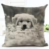 Cute Dog Printing Cushion Cover Cotton Linen Dog Throw Pillow Case For Sofa Decorative Pillowcase Cover Almohada Zt86