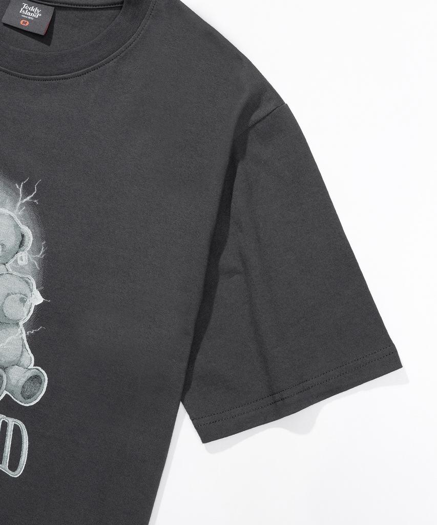 TEDDYISLAND Lightning Teddy Short Sleeve Charcoal