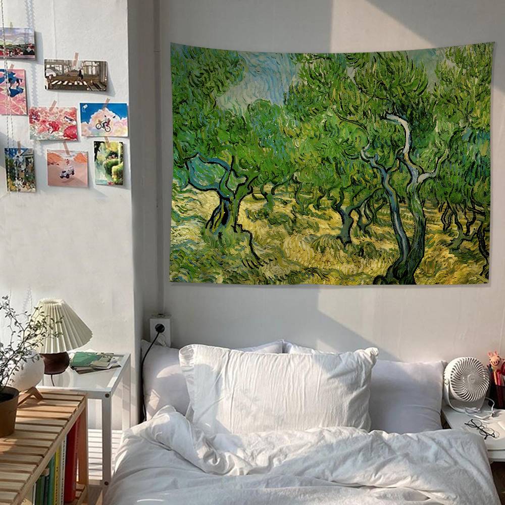 Van Gogh Paintings Printed Large Wall Tapestry Art Science Fiction Room Home Decor Decor Blanket