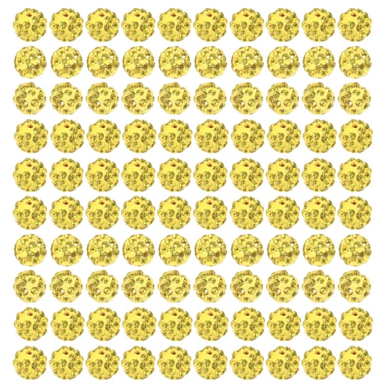 Set of 100 Assorted Color Craft Beads 10mm Disco Ball Clay Bead Jewelry Supplies
