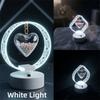 Acrylic Engraved Shade Acrylic Table Lamp White Light Heart Pendant LED Lamp  Office Desk Ornament