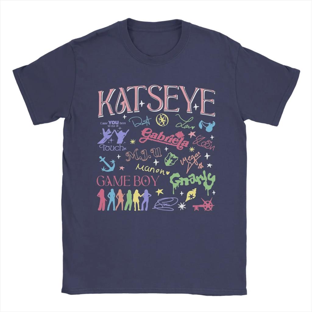 Katseye Member & Song Collage Vintage T-Shirt, Unisex Global Pop Fan Y2K Tee, 100% Cotton Casual Short Sleeve Top