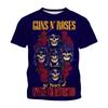 Vintage Guns N Roses 3D Print O-Neck T-shirt Men Casual Short Sleeve Rock Band Oversized Hip-hop Tshirt Unisex Clothing